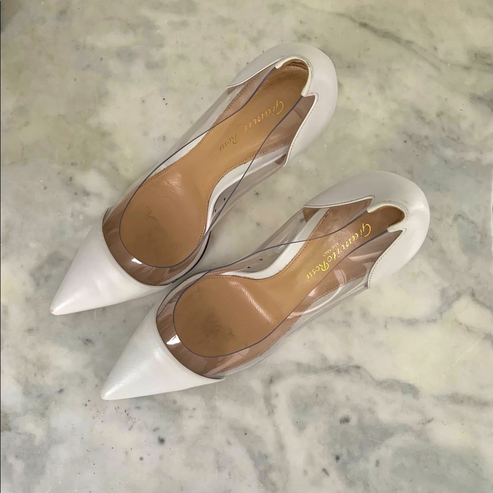 Gianvitto Rossi Plexi pumps in white size 39